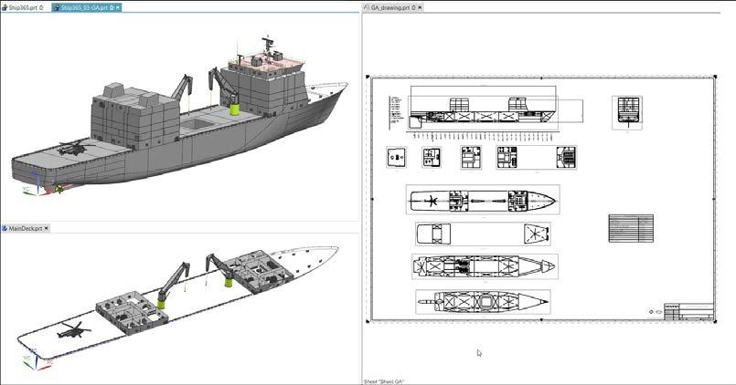 NX Ship Structure Basic Design NX Ship Structure Basic Design uses the concept of a structural system to enable the user to quickly create and modify a macro view of a ship structure to support early