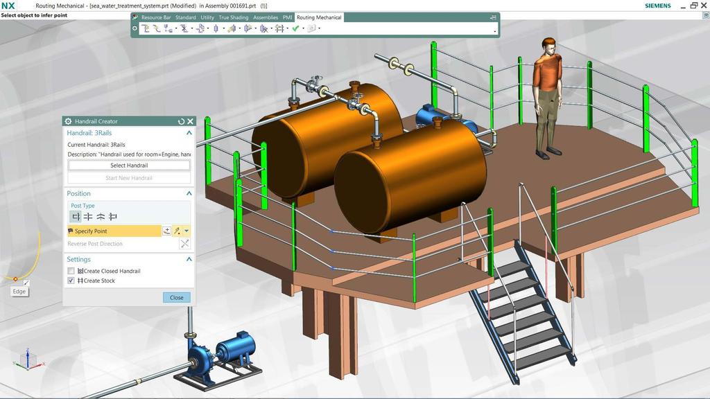 Providing specific functionality for shipbuilders NX Platform Design NX Platform Design enables the design of equipment support structures, access ways, walkways, maintenance platforms and similar