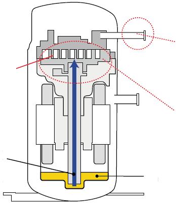 Compressor Design Comparison Scroll compressor Rotary compressor Discharge port Wings High position