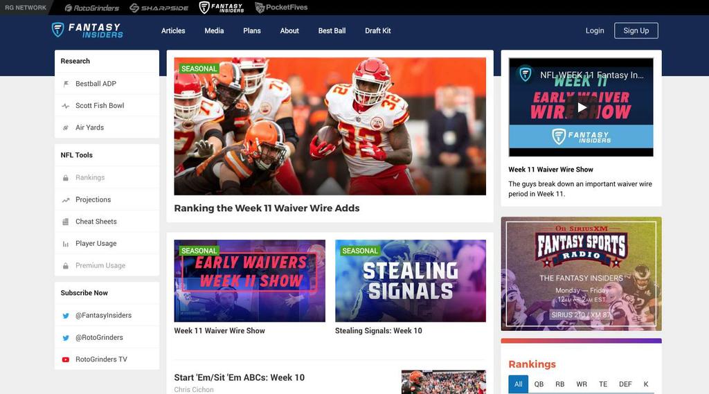 FantasyInsiders Fantasy Football Site Solution: StartupCraft s software connected fantasy sports authors, top industry experts through an interface where information is updated in realtime, including