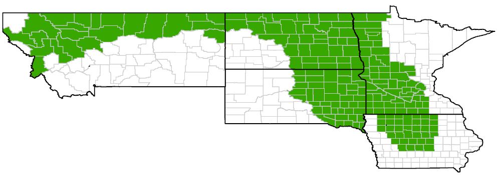 Figure 3. Prairie Pothole National Priority Area Source: USDA, RMA, Prairie Pothole National Priority Area, April 28, 2008, http://www.rma.usda.gov/data/ pothole/2008/all_states.