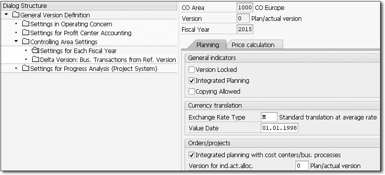 Plan data is also passed on to profit center accounting and the extended general ledger if both checkboxes are selected.