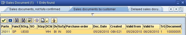 In the Sales documents by customer tab, enter your Purchase order no. (###), then click on.