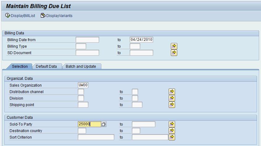 Create Invoice for Customer Task Create a billing document for a customer. Short Description Use the SAP Easy Access Menu to create a customer billing document.