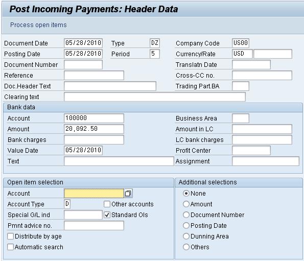 Post Receipt of Customer Payment Task Post a customer payment receipt. Short Description Use the SAP Easy Access Menu to post a customer payment receipt.
