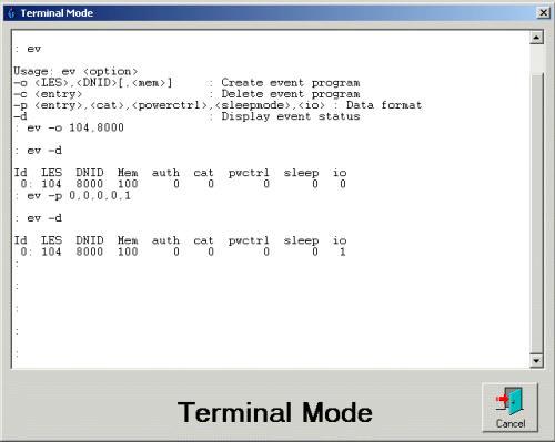 easytrack, Getting started 13(13) Figure 10: Terminal Mode Window To display the event entries available use the d option.