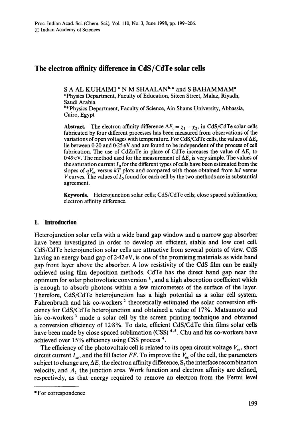 Proc. Indian Acad. Sci. (Chem. Sci.), Vol. 110, No. 3, June 1998, pp. 199-206.