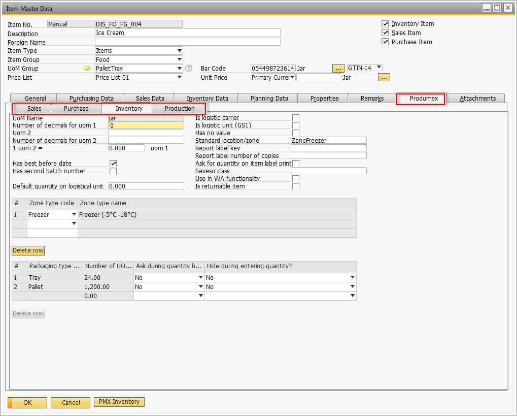 2.1. PDMX Extensions for SAP Business One 9.