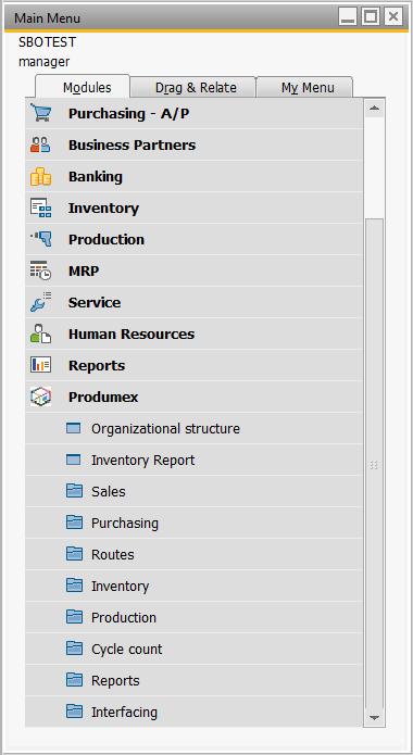 2.2. PDMX Administration Module for SAP Business One 9.x The PDMX Suite consists of an administration module that is seamlessly integrated in the SAP Business One 9.x environment.