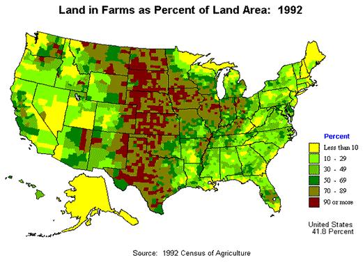 Slide 52 / 144 Agriculture Distribution Even land used for agriculture