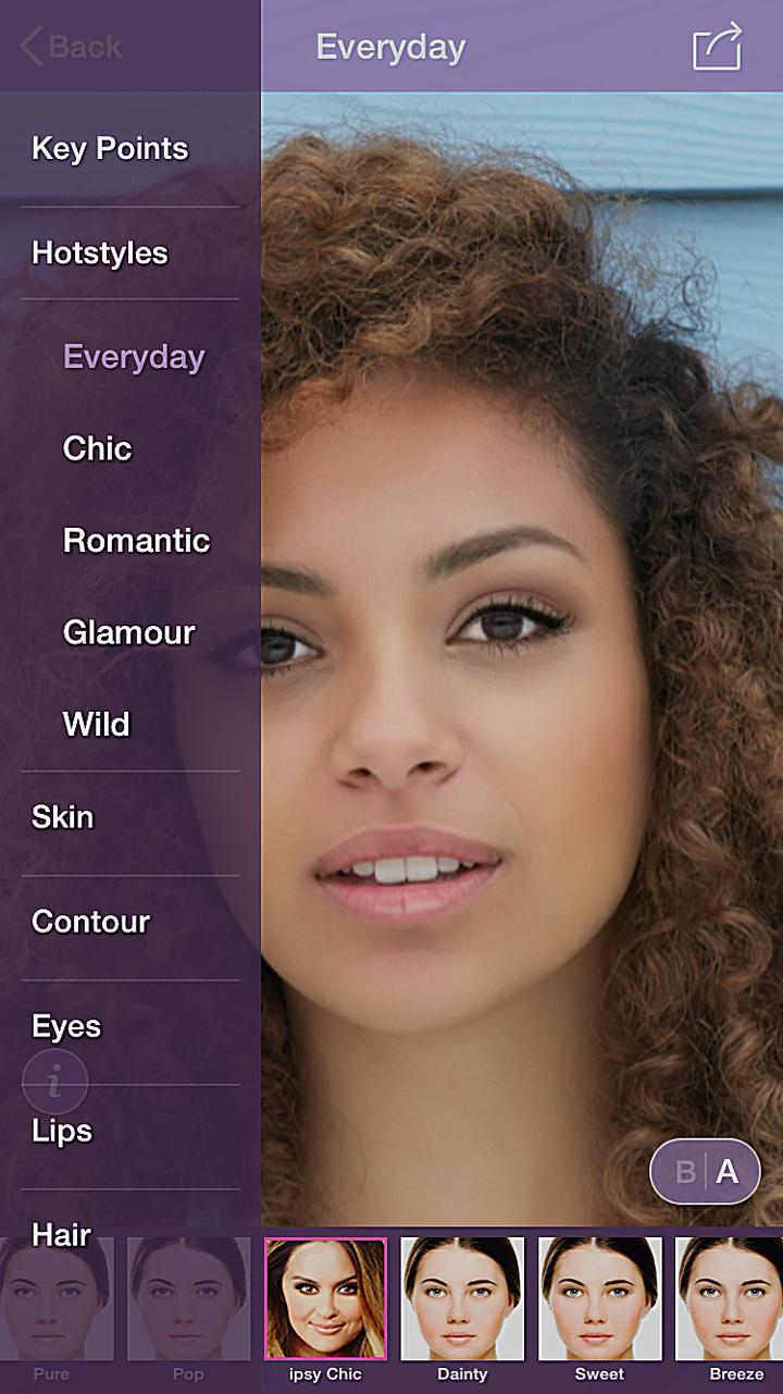 Perfect365 lets users highlight their best features, try on a variety of preset