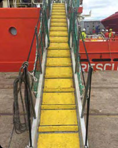SafetyGrip Gangway Tiles can installed to all types of aluminium and timber gangways.