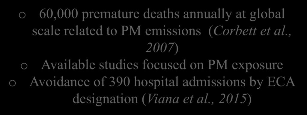 scale related to PM emissions (Corbett et al.