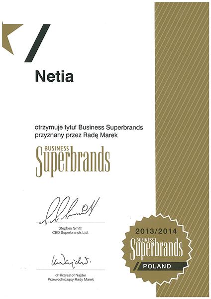 B2B Operations Netia Brand among the strongest business brands Netia was awarded