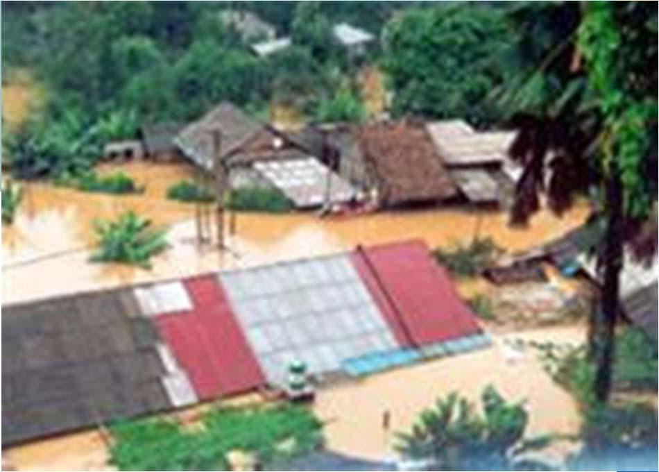 prone to flood hazards High risk to flood Floods on 12/7/2005