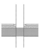 Junction of floor with sound resisting or internal solid wall If the floor base is Type C or D, the first joint should be at least 300 mm from the face of the wall Carry the resilient layer up