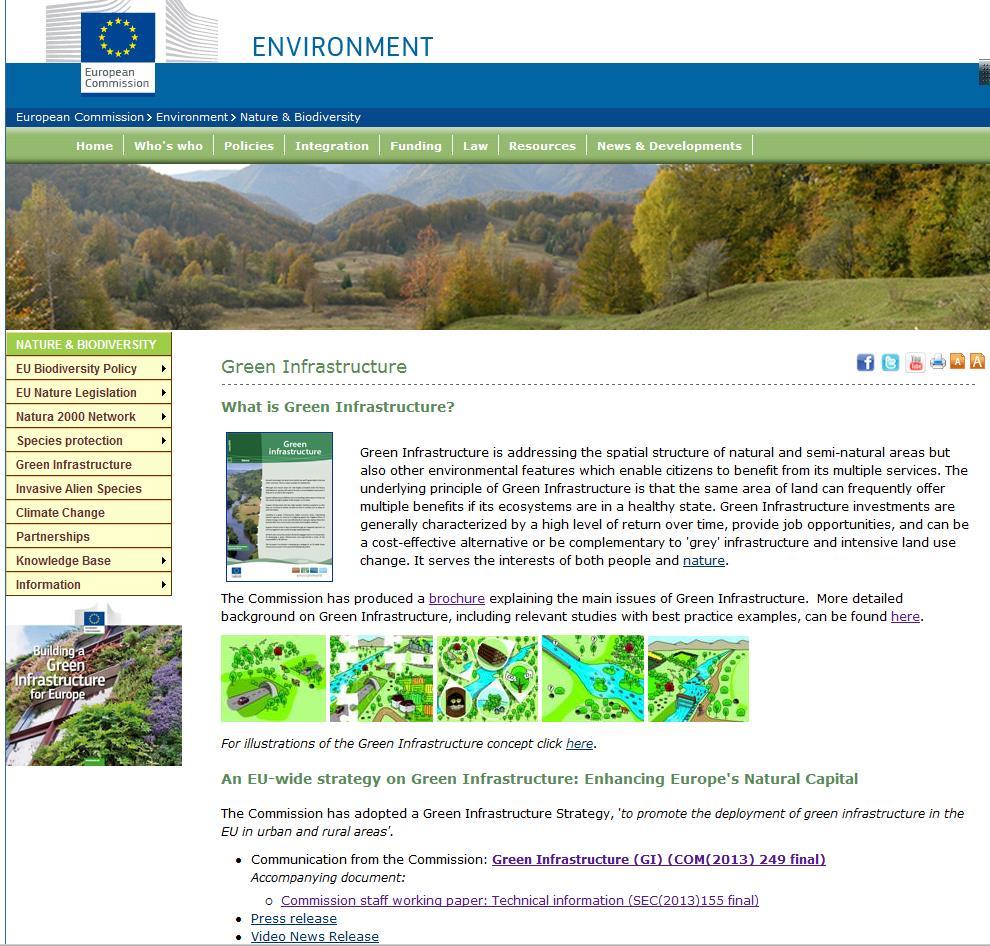 Green Infrastructure Strategy: More info: http://ec.europa.