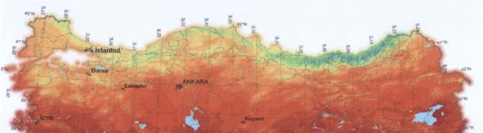 Figure 2. Turkey s solar energy atlas Solar energy is widely used in Turkey [3]. The main solar energy utilizations in Turkey are the flat-plate collectors in domestic hot water systems [7].
