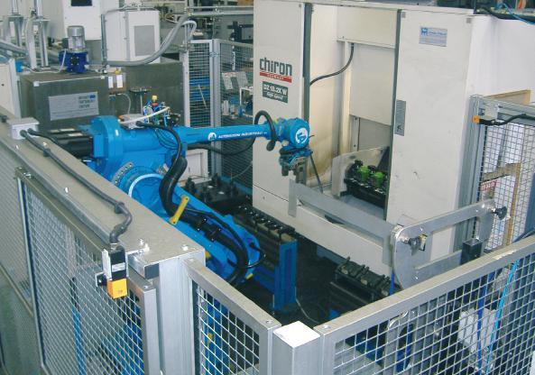 This type of robotic system can interlink with two or more machine-tools simultaneously.