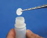 Collection pads are packaged 40 per bottle, and are easily installed using tweezers (see photos).