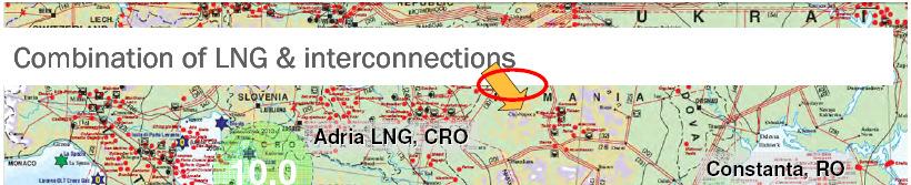 Combination of LNG and Interconnections Greece can also combine LNG and pipeline-imported