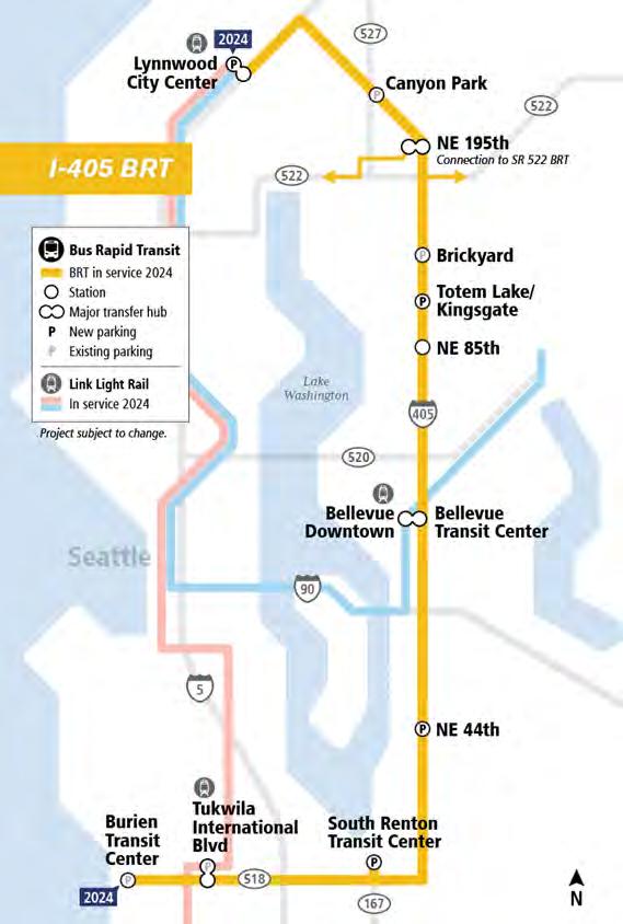 Region Express & Bus Rapid Transit I-405 Bus Rapid Express 0;o` // Project Summary Scope Limits Alignment King and Snohomish Counties: Lynnwood, Bothell, Kirkland, Bellevue, Renton, Tukwila, SeaTac,