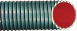 hmaterial Handling Hose General Purpose FORTIREX PU/ANC Flexible hose having a white rigid spiral embedded in a metallized green colour flexible hose.