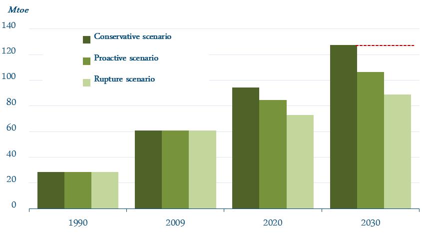 Energy demand in the residential sector Potential energy savings of nearly 40 Mtoe could be made by 2030 in the residential sector in SEMCs, levels 30% lower than the business-as-usual scenario.