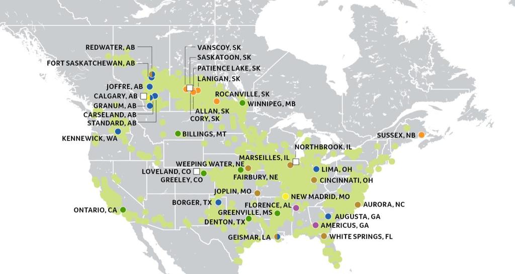 Nutrien Has a Unique Global Footprint 3 North American Integrated Footprint South