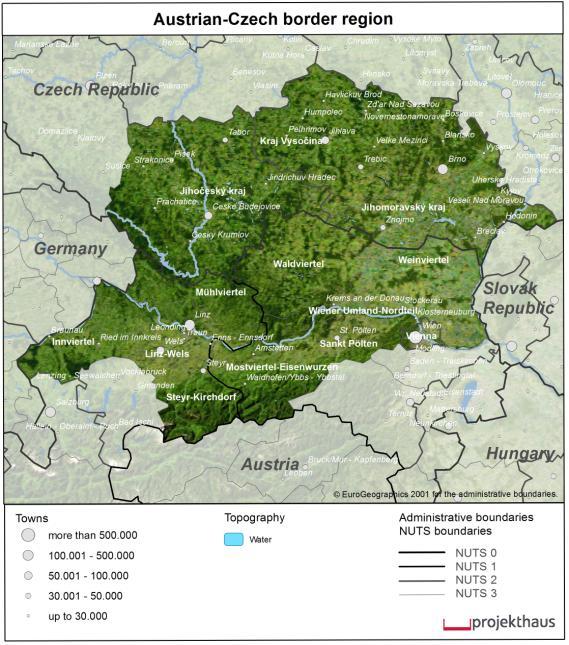 The programme area The following NUTS III regions form the Austrian-Czech border region: in Austria Mostviertel- Eisenwurzen, Sankt Pölten, Waldviertel, Weinviertel, Wiener Umland-Nordteil, Wien,