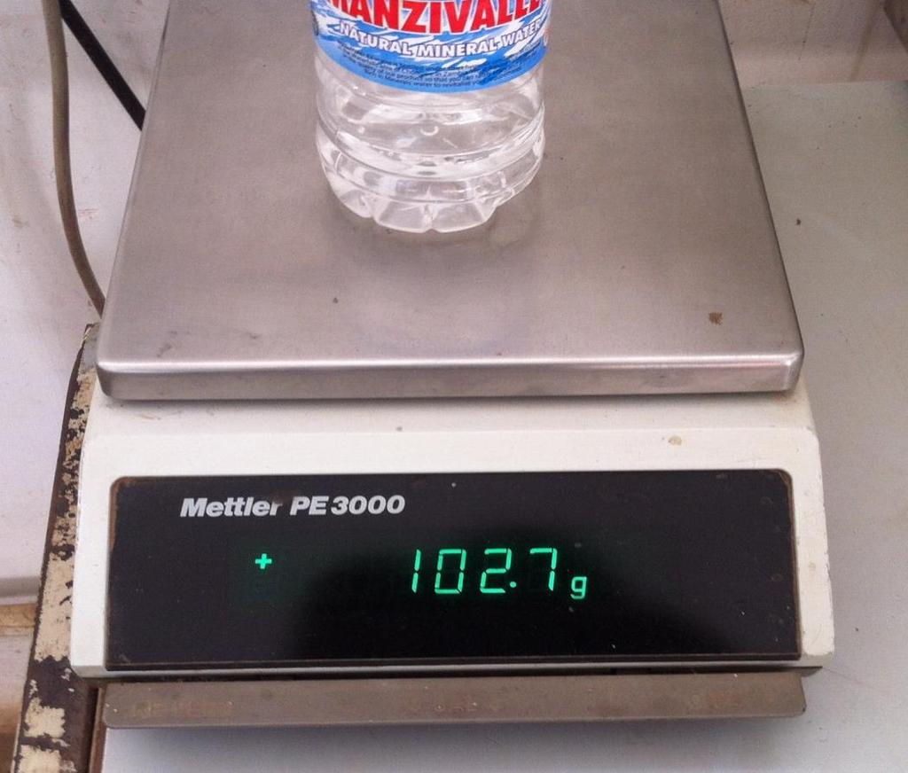 Fig 24: Weighing of distilled water sample