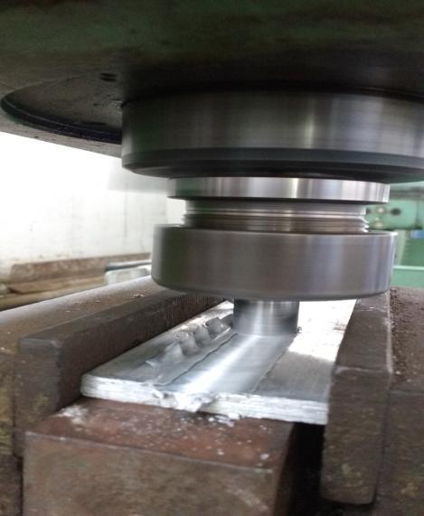 2: FSP tool. Fig. 3: FSP of AA6061 Workpiece. MECHANICAL TESTING Tensile Test The tensile test was carried out in 100 kn, electro-mechanical controlled Universal Testing Machine.