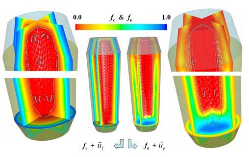 Figure 5. Simulated solidification sequence (at 20 s) of the steel ingot.