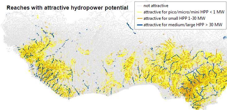 GIS Mapping of Hydropower (HP) resources in West Africa.