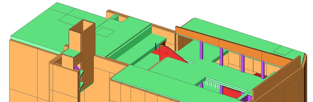 3.4 Finite element model Two main global models were used: Model n 1 (construction) Roof and mezzanine slab supported vertically on temporary concrete piles; Preflex coupled with diaphragm walls to