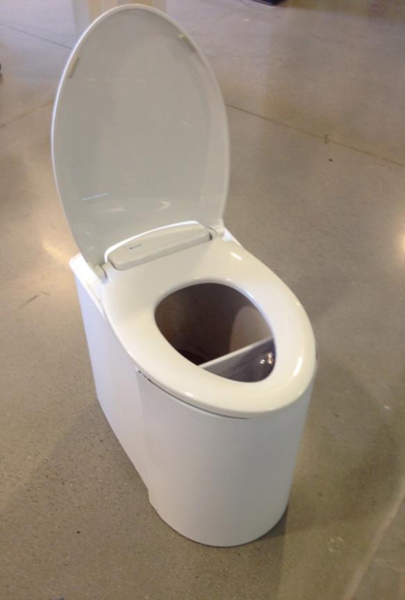 The container-based sanitation model Toilet captures waste in removable container Waterless and urine-diverting Additives used