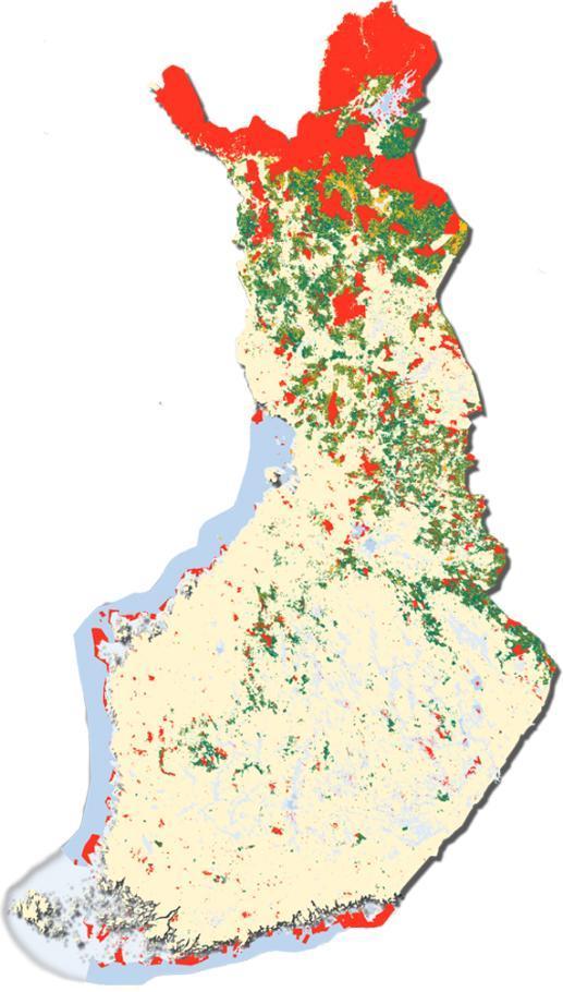 Metsähallitus' lands and waters Forest land in managed forests, 3.5 million ha Poorly productive and non-productive land, 1.
