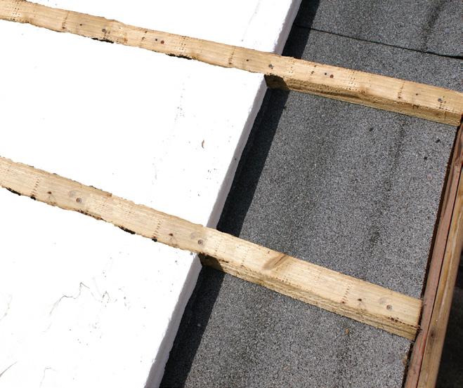 The battens should be at least 50mm wide and be of sufficient depth to span the distance between supports. Fig.