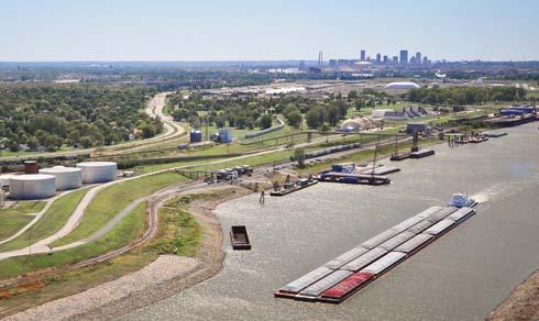 This prime location offers Port customers and tenants access to open, southerly barge navigation to the Port of New Orleans.
