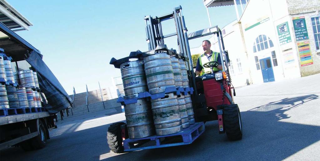 Hiab Moffett Truck-mounted forklifts - Mastering Beverage Collection & Delivery From source to destination, the Hiab Moffett Truck-mounted forklift handles beverage pallets, crates, cans and bottles