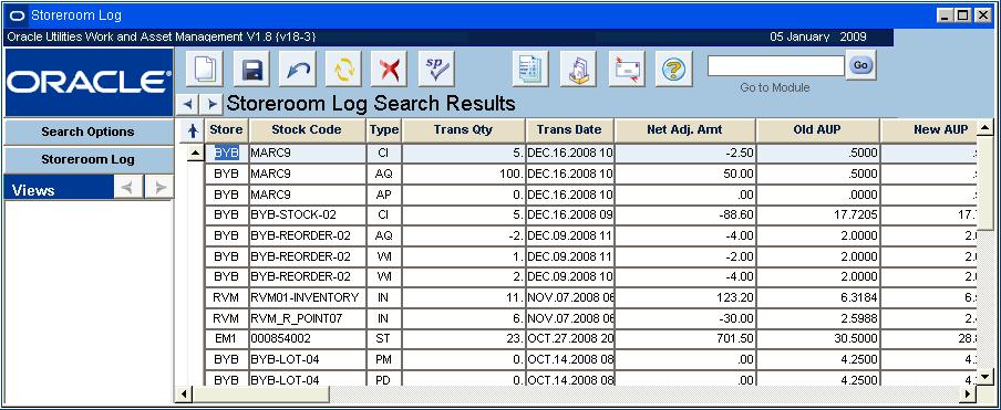 Resource Chapter 25 Storeroom Transaction Log Upon each instance of a storeroom transaction that impacts price or quantity the system automatically generates a Storeroom Transaction Log record.