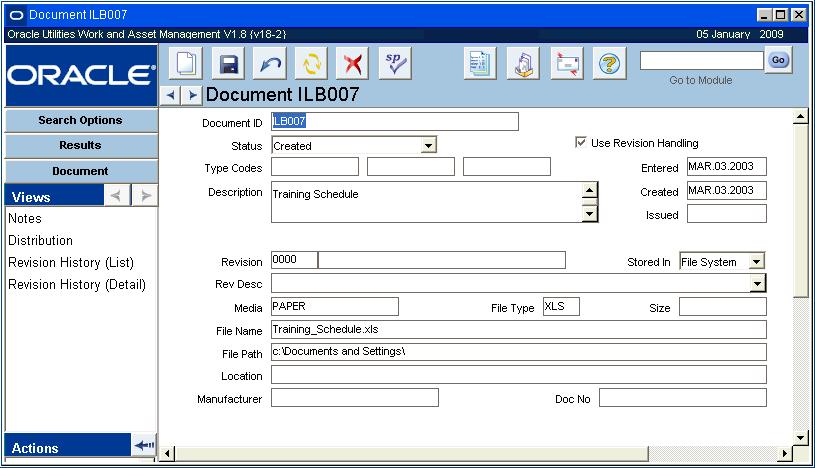 Resource Chapter 27 Document Control Enter and maintain information about attachments in the Document Control module.