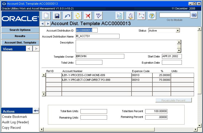 Resource Chapter 5 Account Distribution Templates When costs are applied against records that reference accounts, the costs are rolled-up to the referenced account as well.