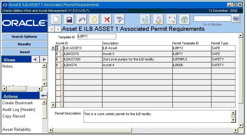 Asset Views 6. Click the Save button. The system saves the association and verifies the other information that needs to be brought over from the permit template.