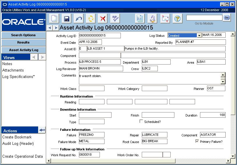 Resource Chapter 9 Asset Activity Log Enter and maintain activity information related to an asset using the Asset Activity Log module.