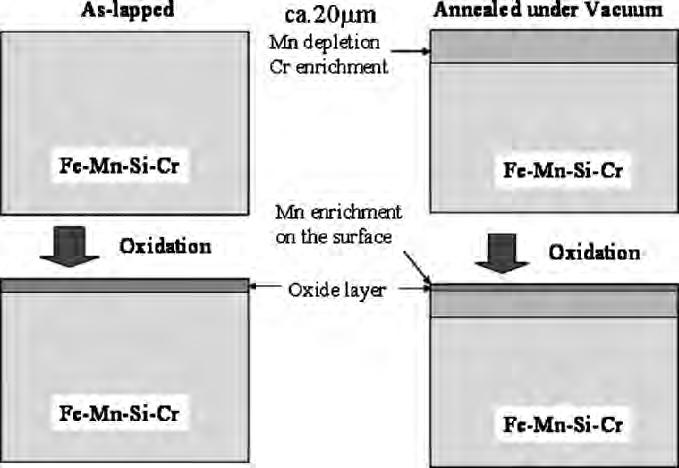 140 Shigeru Suzuki Fig. 7.7. Schematics of the cross-sectional layered structure of (a) sample LA, (b) sample AN, (c) oxidized sample LA, and (d) oxidized sample AN diffusion coefficients of manganese.