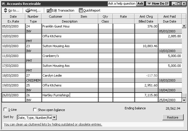 Using registers In addition to forms and lists, you ll also work with registers in QuickBooks.