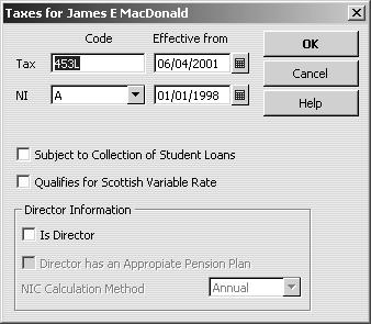 Doing payroll James s tax and NI codes are shown.