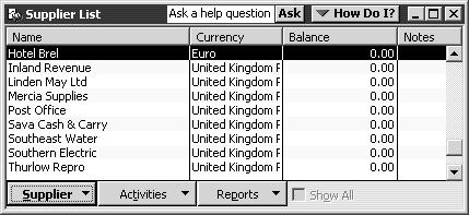 Using multiple currencies Your screen should look like this: 8 Click OK.