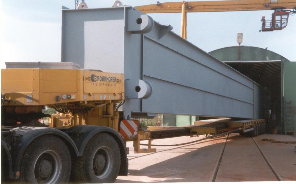 - 4 - Fig. 3. Transportation of the welded box-beam One economic solution is to increase the power of the welding technology, keeping the health- and environmental protection on the same level.